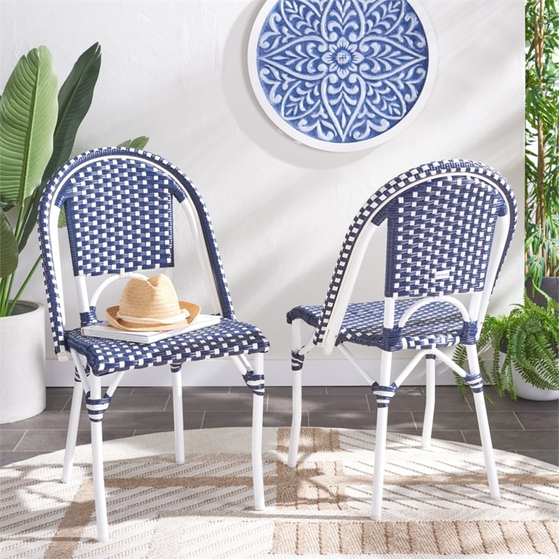 Safavieh California Metal Side Chair  in Navy / Navy