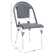 Safavieh California Metal Side Chair  in Navy / Navy