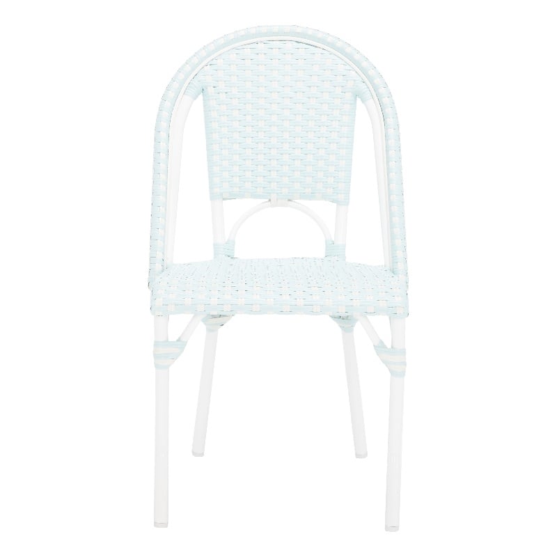 Safavieh California Metal Side Chair in Baby Blue / White