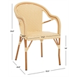 Safavieh California Metal Armchair  in Natural