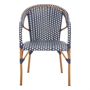 Safavieh California Metal Armchair  in Navy / White