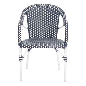 Safavieh California Metal Armchair  in Navy / Navy