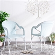 Safavieh California Metal Armchair in Baby Blue / White