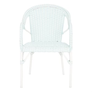Safavieh California Metal Armchair in Baby Blue / White
