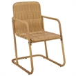 Safavieh Drew Metal and Rattan Dining Chair Set of 2 in Natural / Taupe