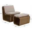 Safavieh Drew Metal and Rattan Lounge Set  in Natural / Taupe