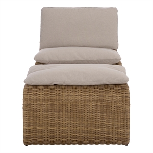 Safavieh Drew Metal and Rattan Lounge Set  in Natural / Taupe