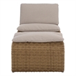 Safavieh Drew Metal and Rattan Lounge Set  in Natural / Taupe