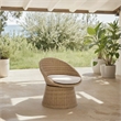 Safavieh Drew Metal and Rattan Swivel Chair  in Natural / Taupe