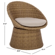 Safavieh Drew Metal and Rattan Swivel Chair  in Natural / Taupe