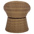 Safavieh Drew Metal and Rattan Swivel Chair  in Natural / Taupe