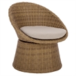 Safavieh Drew Metal and Rattan Swivel Chair  in Natural / Taupe