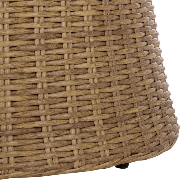 Safavieh Drew Metal and Rattan Swivel Chair  in Natural / Taupe