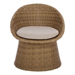 Safavieh Drew Metal and Rattan Swivel Chair  in Natural / Taupe