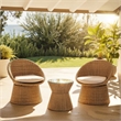 Safavieh Drew Metal and Rattan Swivel Bistro Set  in Natural / Taupe