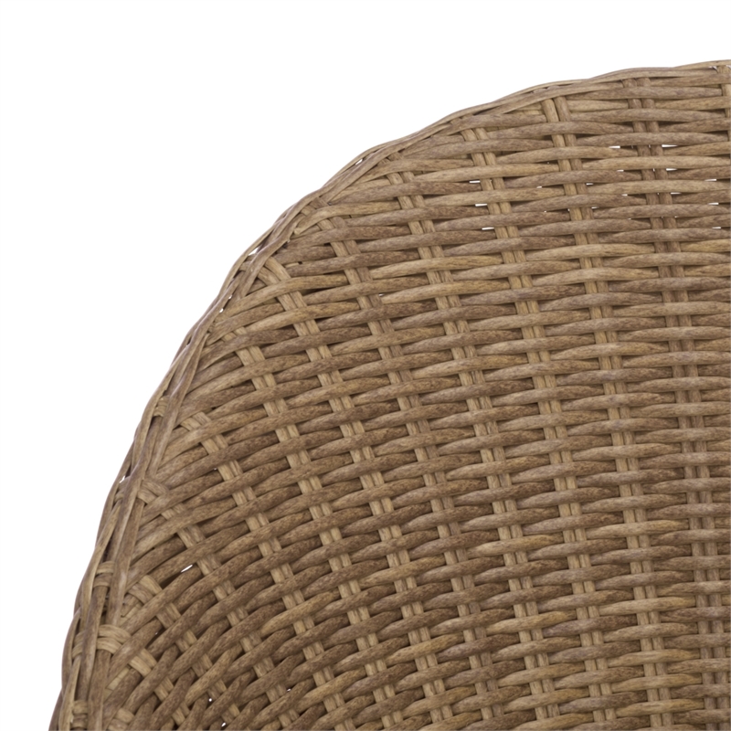 Safavieh Drew Metal and Rattan Swivel Bistro Set  in Natural / Taupe