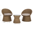 Safavieh Drew Metal and Rattan Swivel Bistro Set  in Natural / Taupe