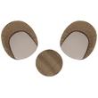 Safavieh Drew Metal and Rattan Swivel Bistro Set  in Natural / Taupe