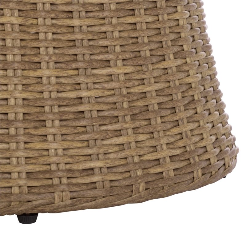 Safavieh Drew Metal and Rattan Swivel Bistro Set  in Natural / Taupe