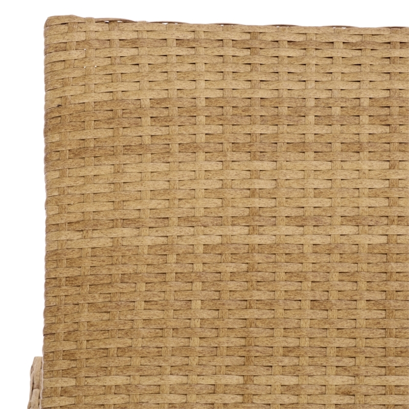 Safavieh Alex Quick Dry Metal and Rattan Foam Lounger in Natural / Taupe