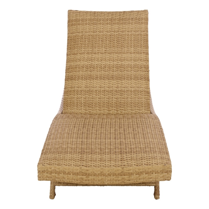 Safavieh Alex Quick Dry Metal and Rattan Foam Lounger in Natural / Taupe