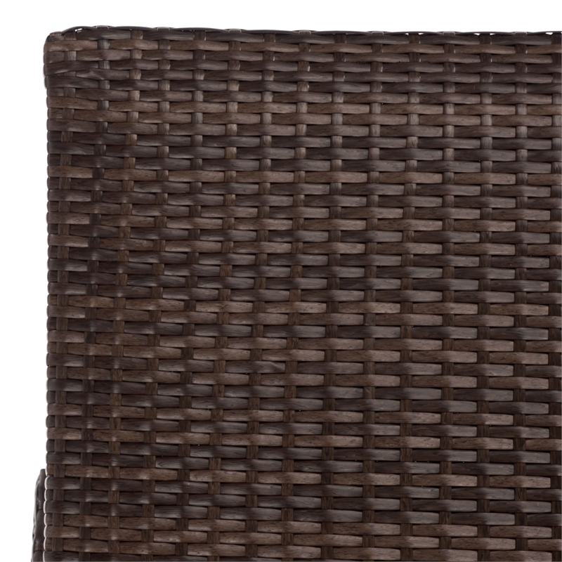 Safavieh Alex Quick Dry Metal and Rattan Foam Lounger in Brown / Taupe