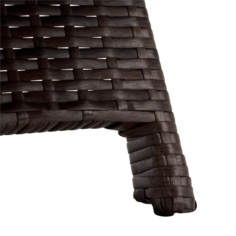 Safavieh Alex Quick Dry Metal and Rattan Foam Lounger in Brown / Taupe