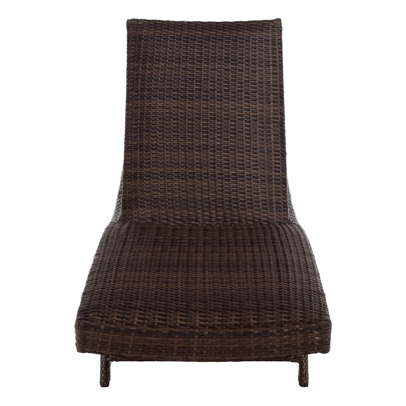 Safavieh Alex Quick Dry Metal and Rattan Foam Lounger in Brown / Taupe