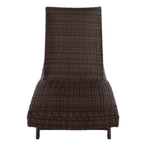 Safavieh Alex Quick Dry Metal and Rattan Foam Lounger in Brown / Taupe