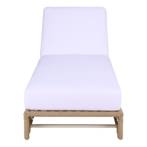 Safavieh Callan Steel and Fabric Lounger in Tan / White
