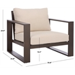 Safavieh Fash Aluminum and Fabric Armchair Set of 2 in Brown / Taupe