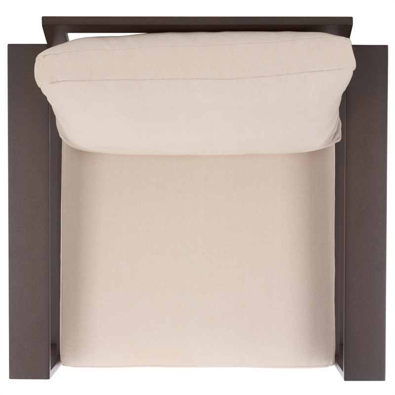 Safavieh Fash Aluminum and Fabric Armchair Set of 2 in Brown / Taupe