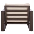 Safavieh Fash Aluminum and Fabric Armchair Set of 2 in Brown / Taupe