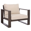 Safavieh Fash Aluminum and Fabric Armchair Set of 2 in Brown / Taupe