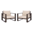 Safavieh Fash Aluminum and Fabric Armchair Set of 2 in Brown / Taupe