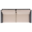 Safavieh Fash Aluminumand Fabric  Sofa in Black / Taupe