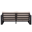 Safavieh Fash Aluminumand Fabric  Sofa in Black / Taupe