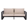 Safavieh Fash Aluminumand Fabric  Sofa in Black / Taupe