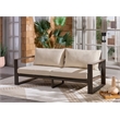 Safavieh Fash Aluminum and Fabric Sofa in Brown / Taupe