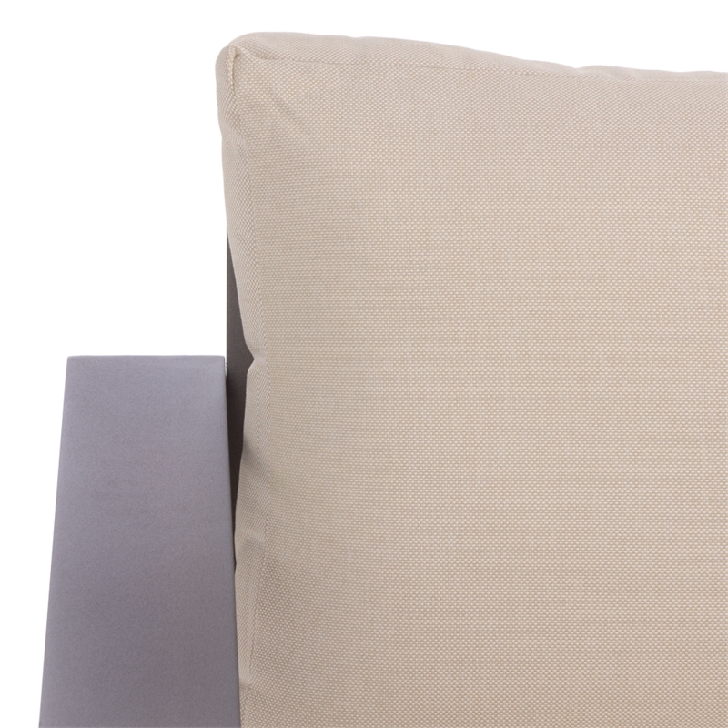 Safavieh Fash Aluminum and Fabric Sofa in Brown / Taupe