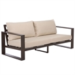 Safavieh Fash Aluminum and Fabric Sofa in Brown / Taupe