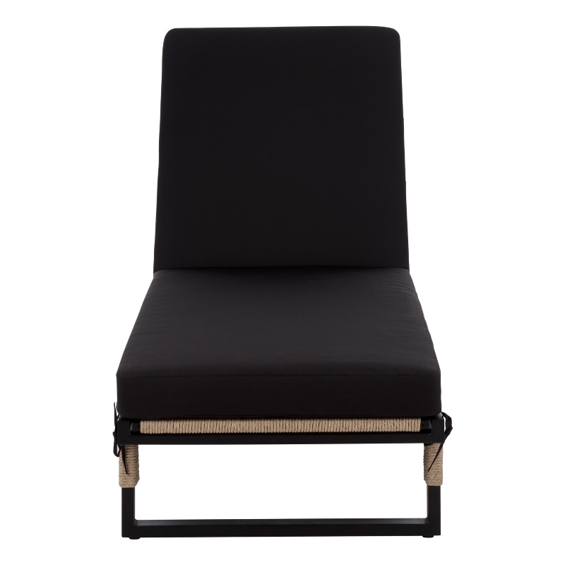 Safavieh Arman Steel and Fabric Lounger w/ Cushion in Black / Black