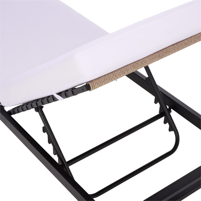 Safavieh Arman Steel and Fabric Lounger w/ Cushion in Black / White