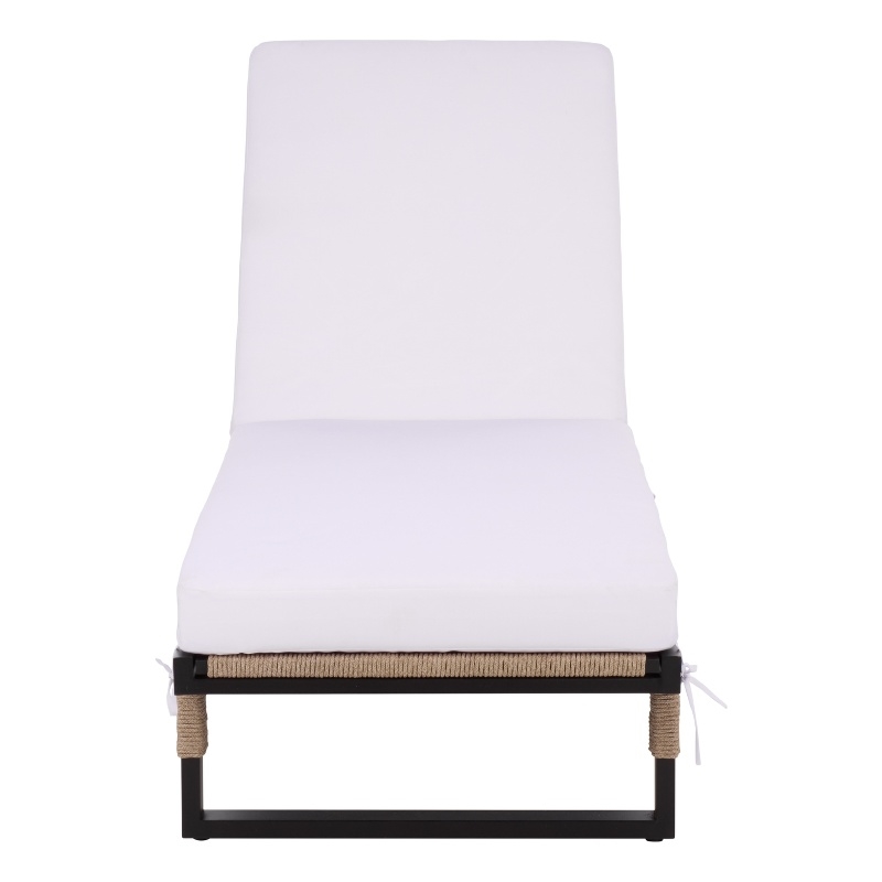 Safavieh Arman Steel and Fabric Lounger w/ Cushion in Black / White