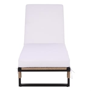 Safavieh Arman Steel and Fabric Lounger w/ Cushion in Black / White