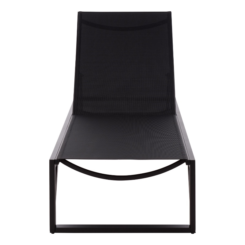 Safavieh Jordan Aluminum Lounger in Black / Black
