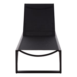 Safavieh Jordan Aluminum Lounger in Black / Black
