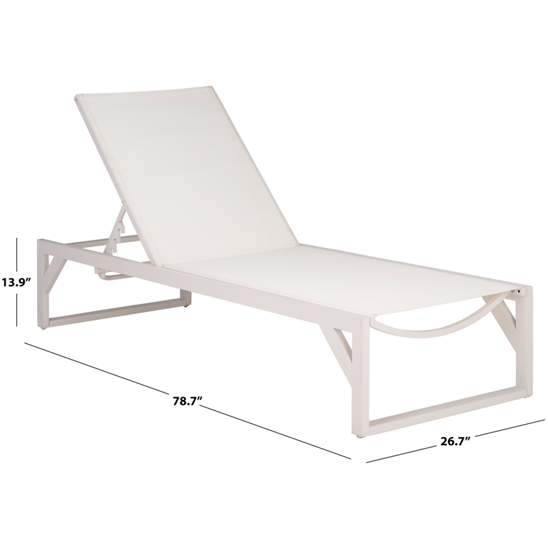 Safavieh Jordan Aluminum Lounger in White / White