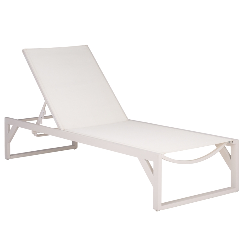 Safavieh Jordan Aluminum Lounger in White / White