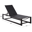 Safavieh Logan Aluminum Lounger in Black / Black